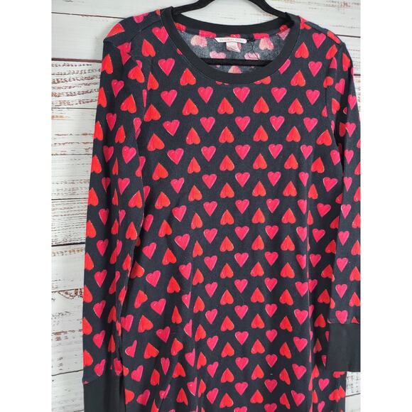 ⬇️SALE⬇️ Victoria's Secret Pajama Dress L Womens Valentines Day Long Sleeve - Picture 2 of 6